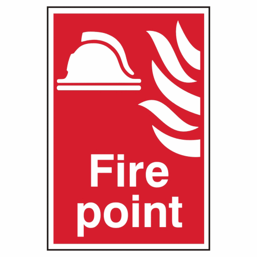 Fire Point' Sign, Self-Adhesive Semi-Rigid PVC 200mm x 300mm