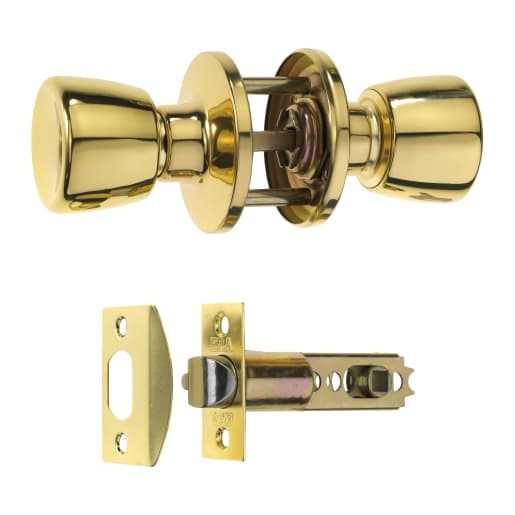 ERA Door Knob Passage Lock Set 50mm Diameter Brass