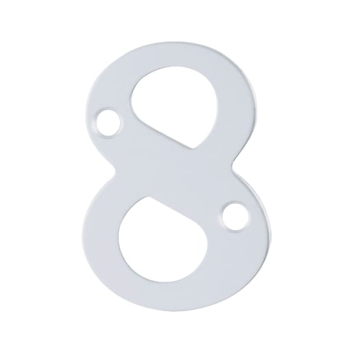 Arrone Face Fix '8' Numeral 50 x 22 x 1mm Satin Anodised Aluminium AR140/8-SAA
