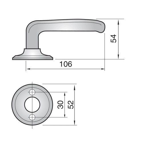 Assa Abloy 6696 Lever on Round Rose Satin Chrome