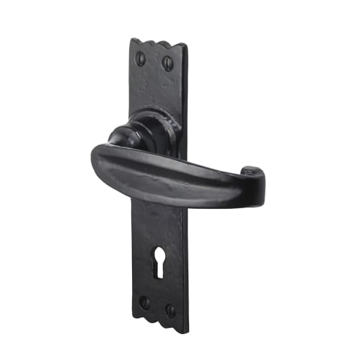 Old Hill Iron No.4005 Charlbury Suite Lever Lock Handle 158 x 38mm Black Antique 