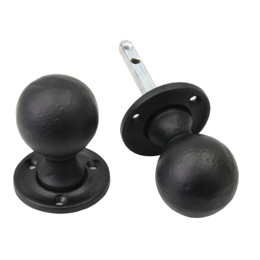 Old Hill Ironworks No.4301 Ball Mortice Rim Knob Set 45mm Black Antique 