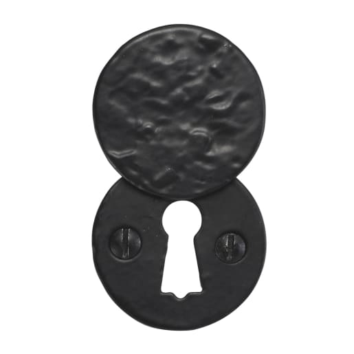 Old Hill Ironwork No.4358 Round Covered Escutcheon 40mm Black Antique