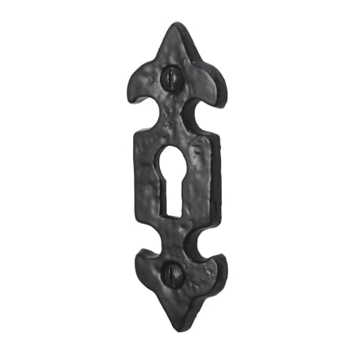 Old Hill Iron No.4351 Fleur de Lys Escutcheon 84 x 30mm Black Antique