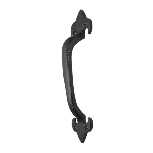 Old Hill Ironwork No.4251 Fleur de Lys Pull Handle 175mm Black Antique