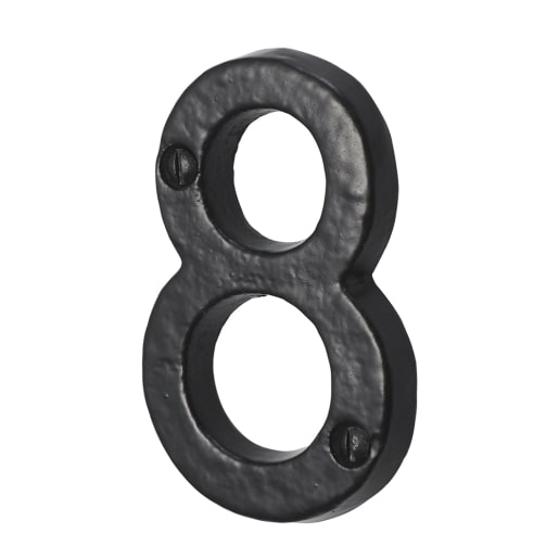 Old Hill Ironworks Door Numeral '8' 76mm Black Antique