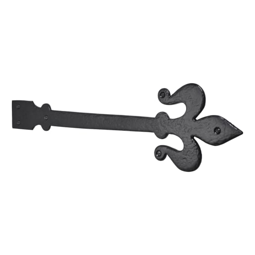 Old Hill Ironwork No.4203 Fleur de Lys Hinge Front 470mm Black Antique