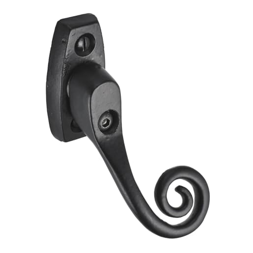 Old Hill Iron No.4603 Curly Tail Lock Espagnolette Fastener RH 58mm Black Antique 