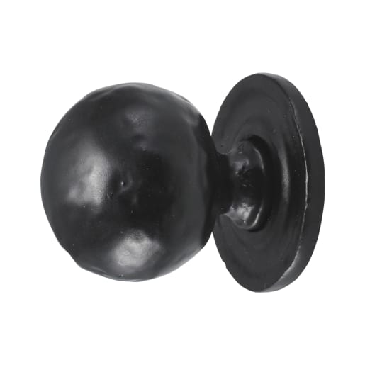 Old Hill Iron No.4522 Hammered Ball C/Knob on Round Rose 32mm Black Antique 