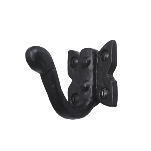 Old Hill Ironworks No.4453 Barley Twist Single Robe Hook 55mm Black Antique 