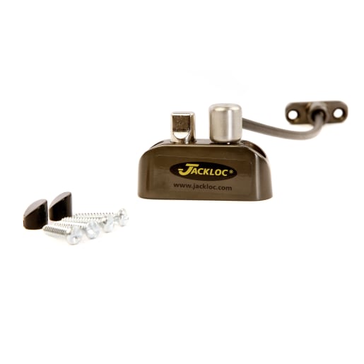 Jackloc Pro Push and Turn Window Restrictor Brown