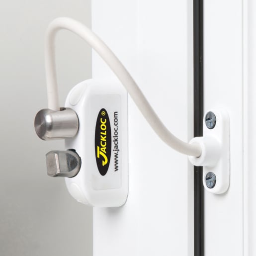 Jackloc Pro Push and Turn Window Restrictor White