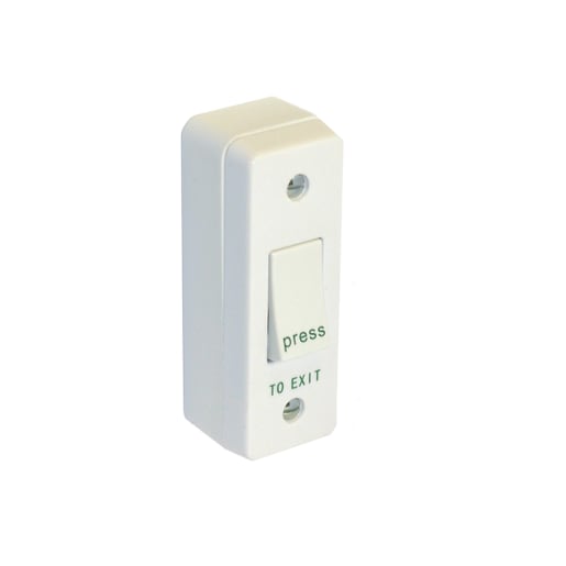 Securefast White Plastic Request to Exit Narrow Style