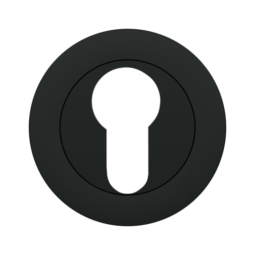 Karcher Design Euro Escutcheon on Round Rose Cosmos Black