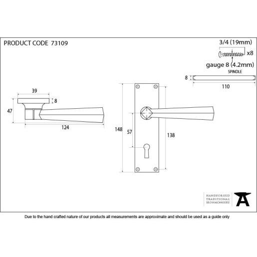 From the Anvil Straight Lever Lock Set Black