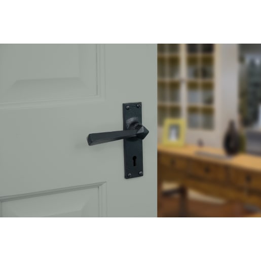 From the Anvil Straight Lever Lock Set Black