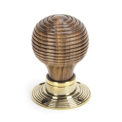 From the Anvil Beehive Mortice/Rim Knob Set Aged Brass/Rosewood