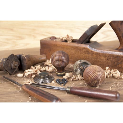 From the Anvil Beehive Mortice/Rim Knob Set Aged Brass/Rosewood