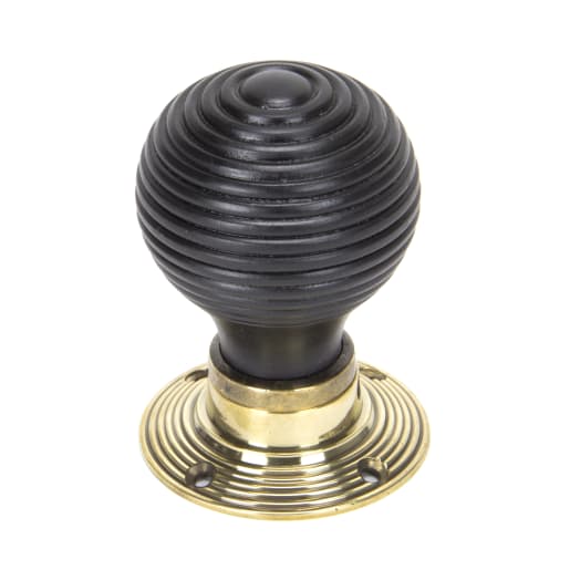 From the Anvil Beehive Mortice/Rim Knob Set Aged Brass/Ebony