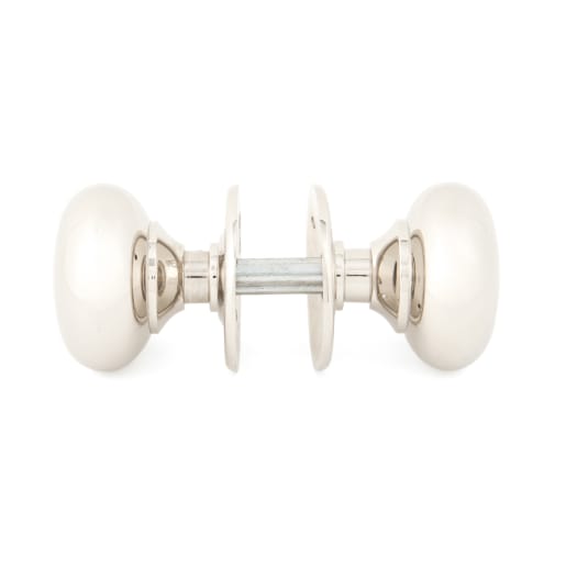 From the Anvil Mushroom Mortice/Rim Knob Set Polished Nickel