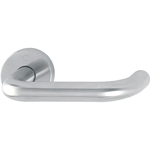 Hoppe Duraplus Paris Lever Sprung Round Rose Handle Set 140 x 19mm Satin Stainless Steel AR361/10