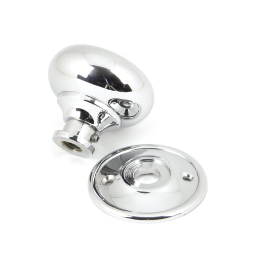 From the Anvil Mushroom Mortice/Rim Knob Set Polished Chrome