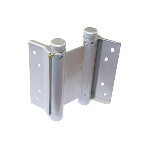 A Perry No.930 Double Action Spring Hinge 125mm Silver Lacquered