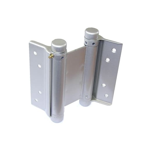 A Perry No.930 Double Action Spring Hinge 100mm Silver Lacquered