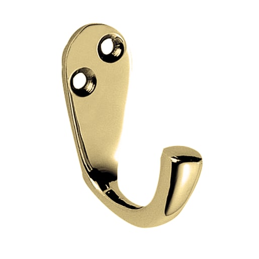 Carlisle Brass Victorian Single Robe Hook 46mm Polished Brass