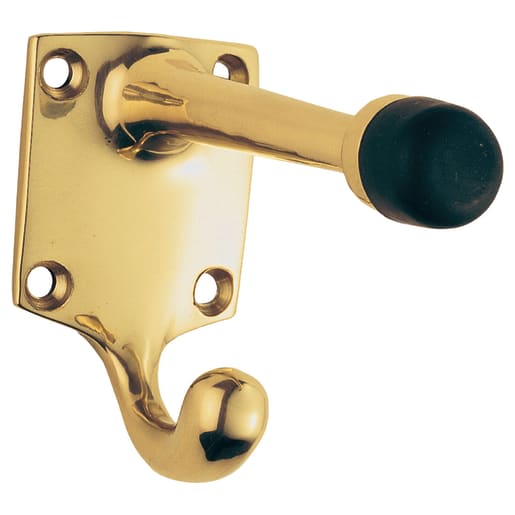 Carlisle Brass Victorian Hat & Coat Hook with Rubber Buffer Polished Brass