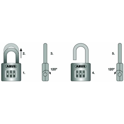 ABUS 190 Series Heavy Duty Closed Shackle Combination Padlock