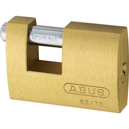ABUS 82/90 Monoblock Brass Shutter Padlock Carded 60 x 20 x 90mm