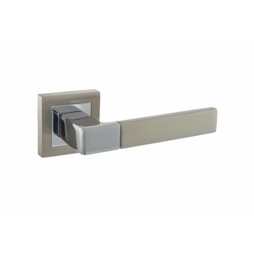 Status Montana Designer Lever on S4 Square Rose Satin Nickel/Polished Chrome