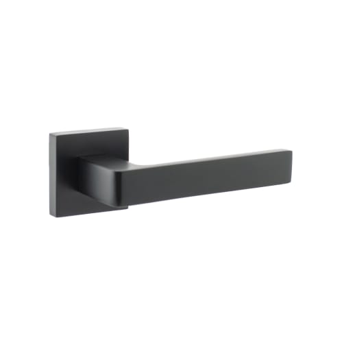 Status Montana Designer Lever on S4 Square Rose Matt Black