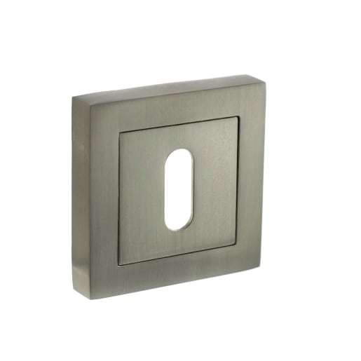 Status Key Escutcheon on S4 Square Rose Satin Nickel