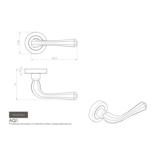 Carlisle Brass Stella Lever on Round Rose Polished Brass