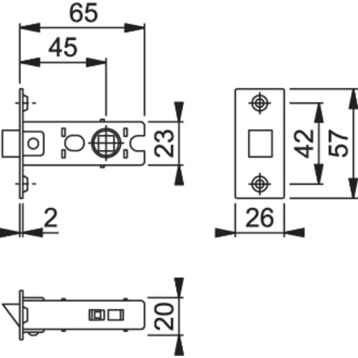 ARRONE Tubular Mortice Latch AR8017-63-SC