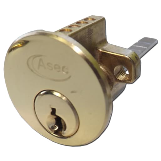 ASEC 5-Pin Rim Cylinder Polished Brass Keyed Alike `A` (Boxed)