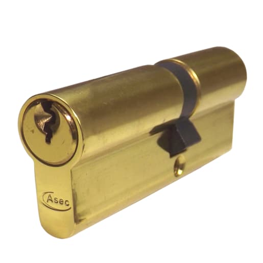 ASEC 5-Pin Euro Double Cylinder 80mm 35/45 (30/10/40) Keyed To Differ Polished Brass