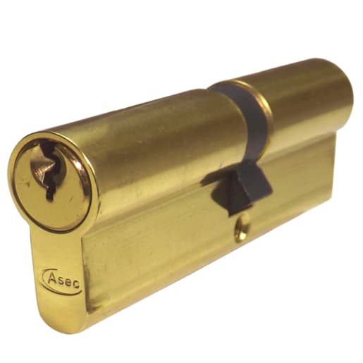ASEC 5-Pin Euro Double Cylinder 95mm 45/50 (40/10/45) Keyed To Differ Polished Brass