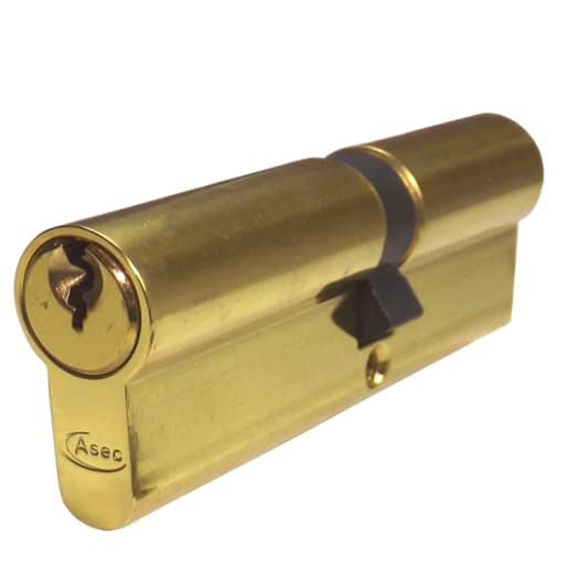 ASEC 5-Pin Euro Double Cylinder 100mm 45/55 (40/10/50) Keyed To Differ Polished Brass