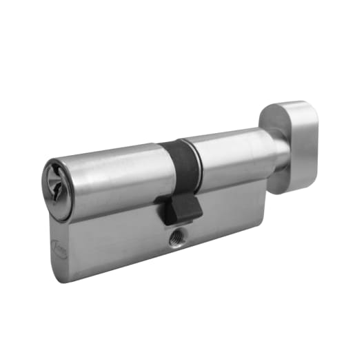 ASEC 5-Pin Euro Key & Turn Cylinder 80mm 35/T45 (30/10/T40) Keyed To Differ Nickel Plated