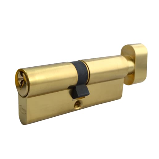 ASEC 5-Pin Euro Key & Turn Cylinder 85mm 40/T45 (35/10/T40) Keyed To Differ Polished Brass