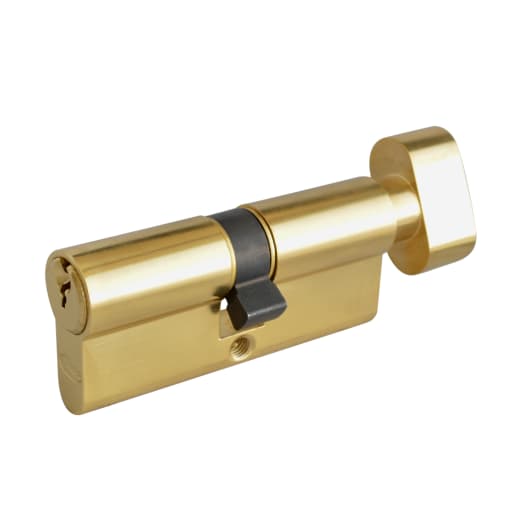 ASEC 6-Pin Euro Key & Turn Cylinder 70mm 35/T35 (30/10/T30) Keyed To Differ Polished Brass