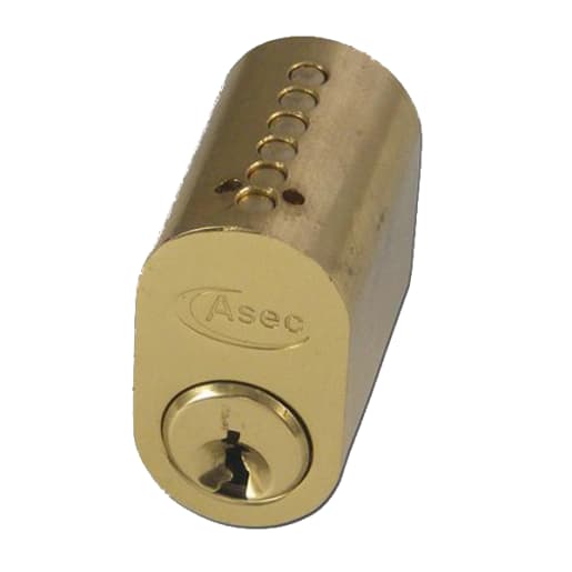ASEC 6-Pin Scandinavian Oval External Cylinder Polished Brass Keyed To Differ (Boxed)