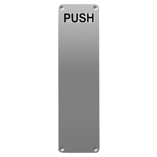 ASEC 75mm Wide Stainless Steel `Push` Finger Plate 300mm x 75mm `Push`