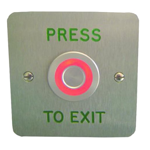 ASEC Touch Sensitive Illuminated Red/Green Halo Exit Button `Push To Exit`