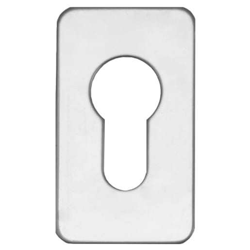 ASEC Self Adhesive 35mm x 60mm Small Euro Escutcheon Satin Chrome