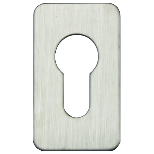 ASEC Self Adhesive 35mm x 60mm Small Euro Escutcheon Stainless Steel