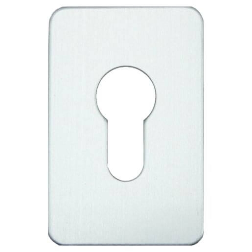 ASEC Self Adhesive 45mm x 70mm Euro Escutcheon Satin Chrome